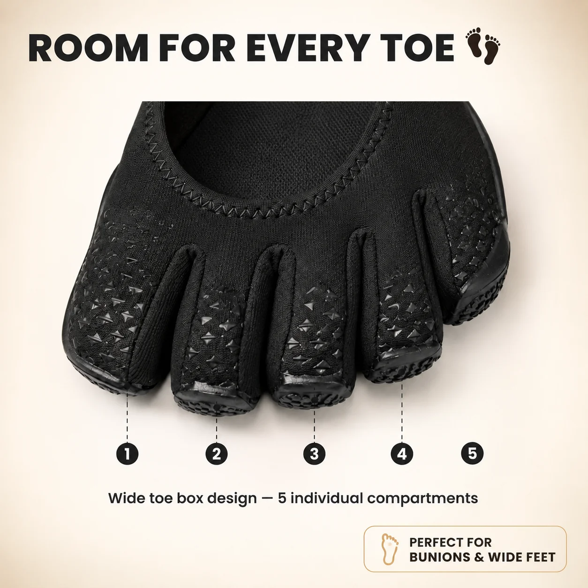 Classic FiveFingers Ballet Flats, Split Toe Design,Breathable Barefoot Comfort