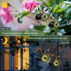 Outdoor Hanging Solar Bee Light - Perfect gift for plant lovers moms or literally anyone who smiles