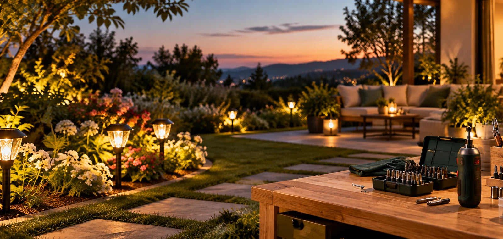 DIYPinkKinds garden lighting and everyday tools